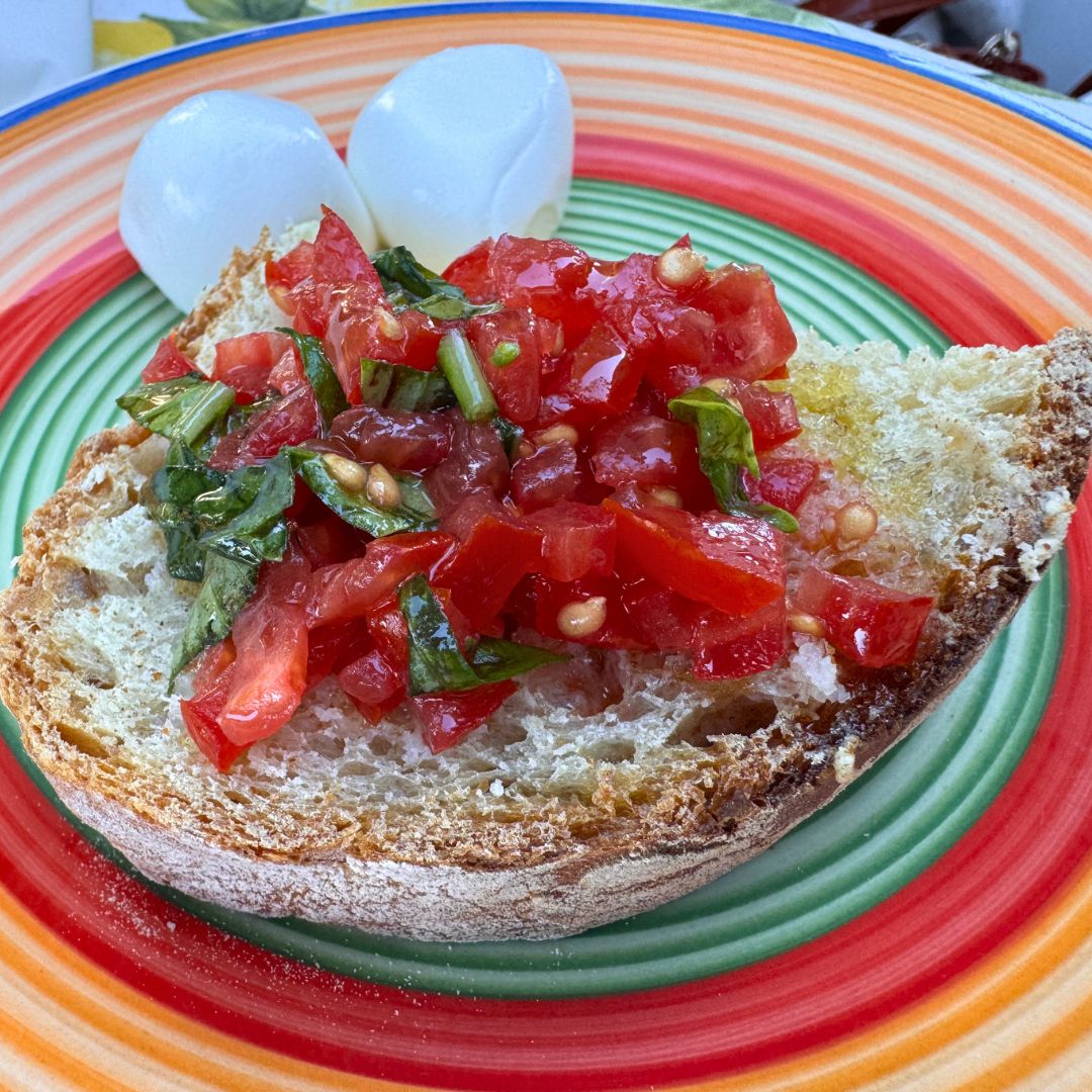 Bruschetta and mozzarella